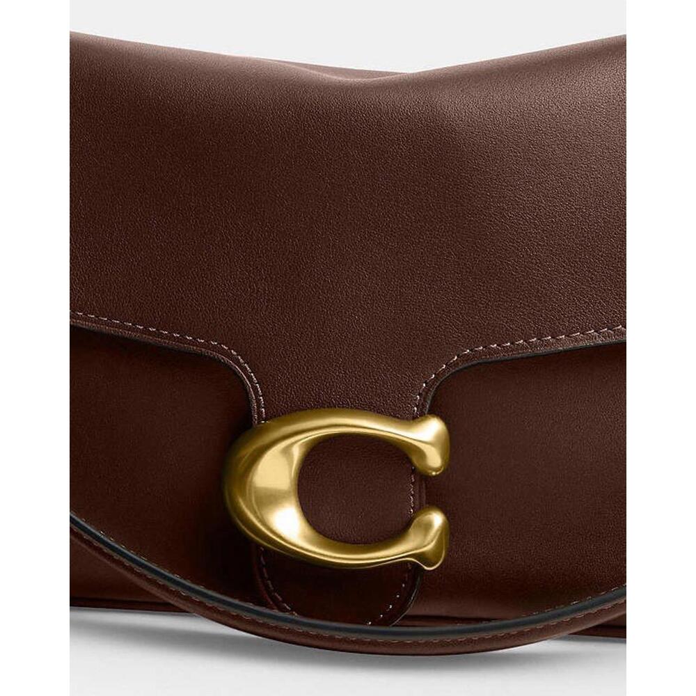 Coach Brown Leather Shoulder Bag with Gold Hardware - Picture 4 of 14